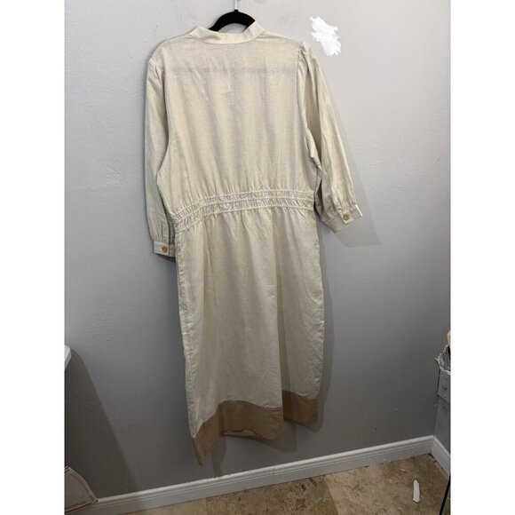 j mclaughlin Tan Beige Tropical Palermo Dress Midi Women XL - Picture 10 of 16
